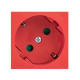 Фотография Розетка 45х45 PRO с заземлением, 45 градусов, красная EKF, артикул E6MR16-028-70-45