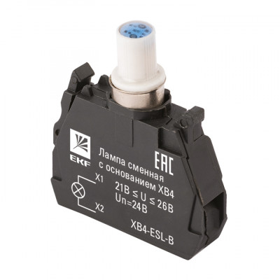 Фотография Лампа сменная c основанием XB4 синяя 24В EKF PROxima, артикул XB4-ESL-B