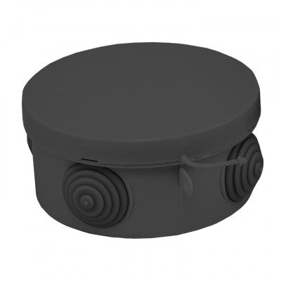 Фотография Коробка распаячная КМР-040-039 с крышкой (85х40) 4 мембр. ввода чёрная IP54 EKF, артикул plc-kmr-040-039-b