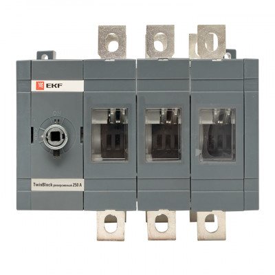 Фотография Рубильник   250A 3P реверсивный без рукоятки управления TwinBlock EKF, артикул tb-s-250-3p-rev