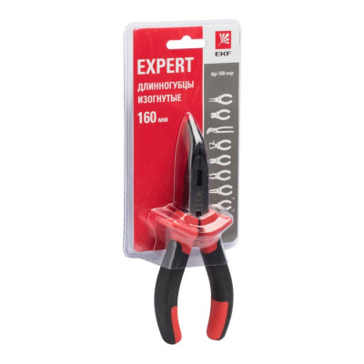 Фотография Длинногубцы изогнутые Expert 160 мм EKF PROxima, артикул dgi-160-exp