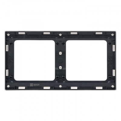 Фотография Стокгольм Рамка 2-местная белая с линией цвета черный EKF PROxima, артикул EXM-G-305-10