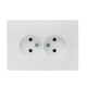 Фотография Валенсия розетка 2-местная б/з 10А белая с защ. штор. EKF PROxima, артикул EWR10-102-10