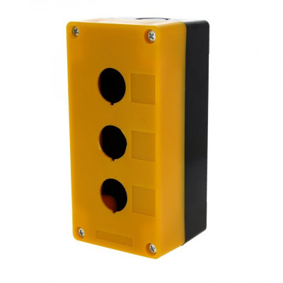 Фотография Корпус КП103 пластиковый 3 кнопки желтый EKF PROxima, артикул cpb-103-o