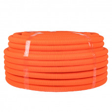 Труба гофрированная ПНД с протяжкой d25 мм (75 м) оранжевая EKF-Plast