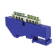 Фотография Шина 0 N (6x9мм) 8 отв. цинк синий изолятор на DIN-рейку EKF PROxima, артикул sn1-63-08-d