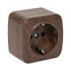 Фотография Розетка 1-местная ОП Минск 16А с заземлением тёмное дерево EKF, артикул EGR16-028-40