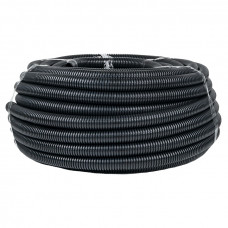 Труба гофрированная негорючая безгалогеновая FRHF с протяжкой d32 мм (50 м) черная EKF-Plast