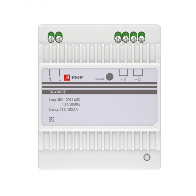 Фотография Блок питания 12В DR-30W-12 EKF PROxima, артикул dr-30w-12