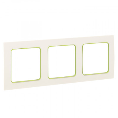Фотография Стокгольм Рамка 3-местная белая с линией цвета зеленый EKF PROxima, артикул EAM-G-302-10