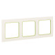 Фотография Стокгольм Рамка 3-местная белая с линией цвета зеленый EKF PROxima, артикул EAM-G-302-10
