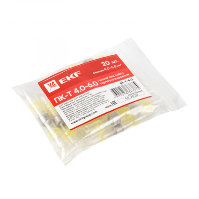 Фотография Гильза термоусаживаемая ПК-Т 4.0-6.0 под пайку (20шт.) EKF, артикул pk-t-6.0