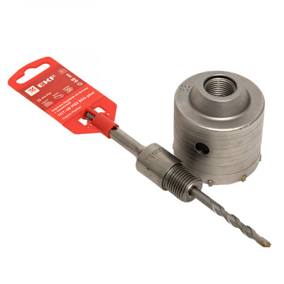 Фотография Коронка буровая по бетону с оснасткой TCT-68 М22 SDS-plus EKF Master, артикул tct-68-m22