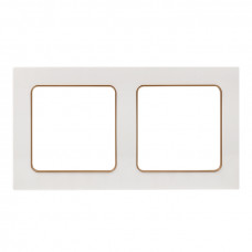 Стокгольм Рамка 2-местная белая с линией цвета шампань EKF PROxima