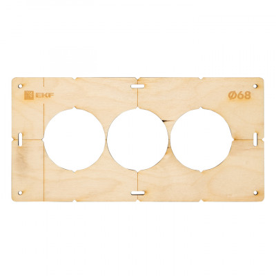 Фотография Шаблон для подрозетников c 3 отв. диам. 68 мм EKF Expert, артикул sh-d68-3