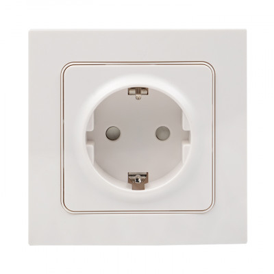 Фотография Стокгольм Розетка 1-местная с/з 16А белая с защ. штор. EKF PROxima, артикул EXR16-028-10