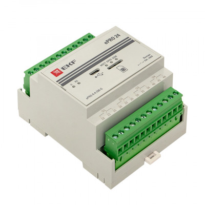 Фотография Контроллер базовый ePRO 24 удаленного управления 6вх\4вых 230В GSM EKF PROxima, артикул ePRO-6-4-230-G