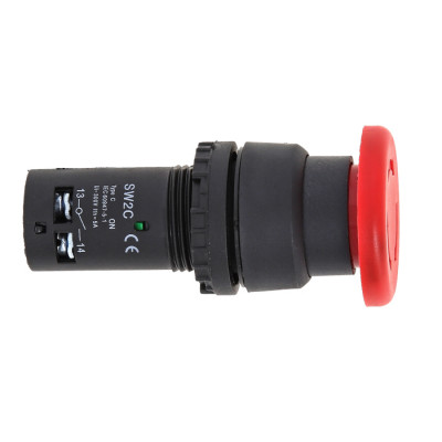 Фотография Кнопка SW2C-11MZ поворотная красная NO+NC Грибок EKF PROxima, артикул sw2c-mz-r