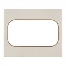 Стокгольм Рамка для розетки 2-местная белая с  линией цвета шампань  EKF PROxima