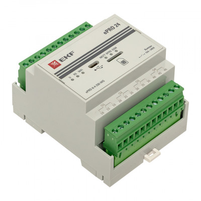 Фотография Контроллер базовый ePRO 24 удаленного управления 6вх\4вых 230В WiFi GSM EKF PROxima, артикул ePRO-6-4-230-WG