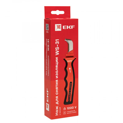 Фотография Нож для снятия изоляции с пяткой 1000V WS-31 EKF Professional, артикул ws-31
