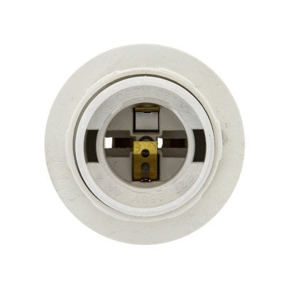 Фотография Патрон Е27 пластиковый с кольцом термостойкий пластик бел. EKF PROxima, артикул LHP-E27-r