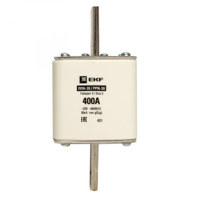 Фотография Плавкая вставка ППН-39 630/400А габарит 3 EKF PROxima, артикул fus-39/630/400