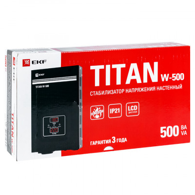 Фотография Стабилизатор напряжения настенный TITAN W-500 EKF PROxima, артикул stab-w-500