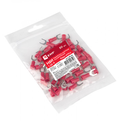 Фотография Наконечник вилочный изолированный НВИ 1.5-5 (50шт.) EKF PROxima, артикул nvi-1.25-5n