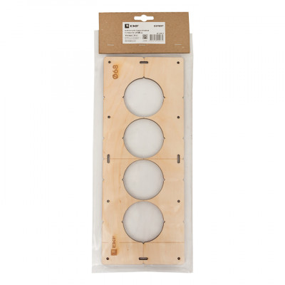 Фотография Шаблон для подрозетников c 4 отв. диам. 68 мм EKF Expert, артикул sh-d68-4