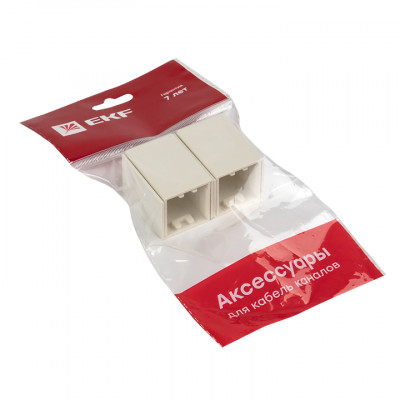 Фотография Соединитель (25х25) (4 шт) белый EKF-Plast, артикул conw-25-25x4