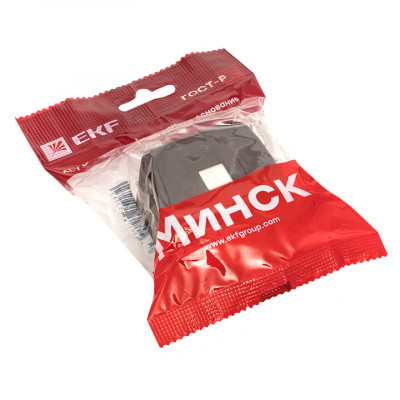 Фотография Розетка Phone 1-местная ОП Минск тёмное дерево EKF, артикул EGT01-034-40