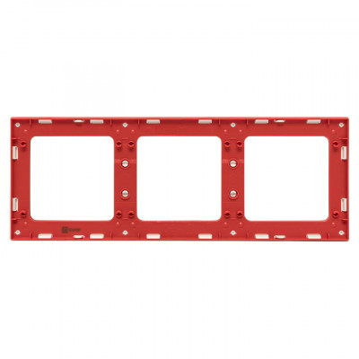 Фотография Стокгольм Рамка 3-местная белая с линией цвета красный EKF PROxima, артикул EAM-G-304-10