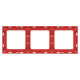 Фотография Стокгольм Рамка 3-местная белая с линией цвета красный EKF PROxima, артикул EAM-G-304-10