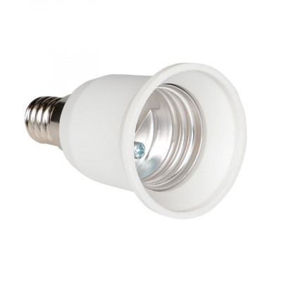 Фотография Переходник E14-E27 бел. EKF PROxima, артикул AD-E14-E27-w