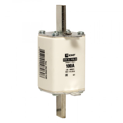 Фотография Плавкая вставка ППН-35 250/100А габарит 1 EKF PROxima, артикул fus-35/250/100