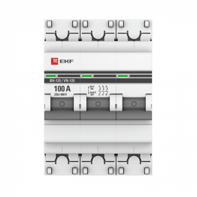 Фотография Выключатель нагрузки 3P 100А ВН-125 EKF PROxima, артикул SL125-3-100-pro