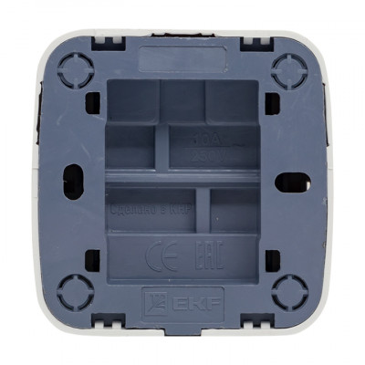 Фотография Минск Выключатель 1-клавишный ОП 10А белый  EKF Basic, артикул EGV10-021-10