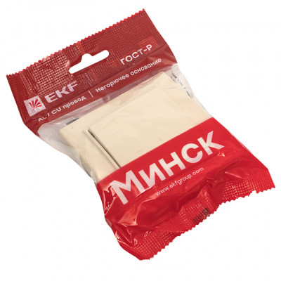 Фотография Минск Кнопка нажимная  СП, 10А, бежевая EKF, артикул ERV10-028-20