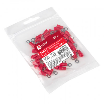 Фотография Наконечник кольцевой изолированный НКИ 1.5-5 (50шт.) EKF PROxima, артикул nki-1.25-5n