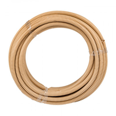 Фотография Труба гофрированная ПВХ с протяжкой d16 мм (25 м) светлое дерево EKF-Plast, артикул tg-z-16w