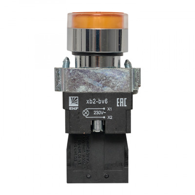 Фотография Кнопка BA51 с подстветкой 230В желтая NO EKF PROxima, артикул xb2-bw51-230