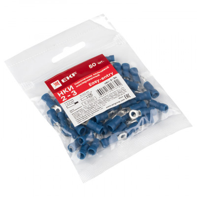 Фотография Наконечник кольцевой изолированный НКИ 2.5-3 (50шт.) EKF PROxima, артикул nki-2-3n