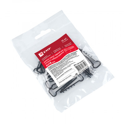 Фотография Дюбель-хомут (6х14 мм) для плоского кабеля черный (10 шт.) EKF PROxima, артикул plc-cd-6x14b-r