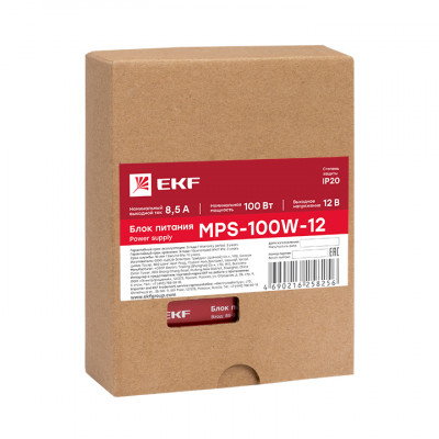 Фотография Блок питания 12В MPS-100W-12 EKF Proxima, артикул mps-100w-12