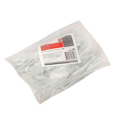 Фотография Дюбель-хомут для круглого кабеля  (5-10мм) белый (100шт.) EKF PROxima, артикул plc-ncc-5x10w