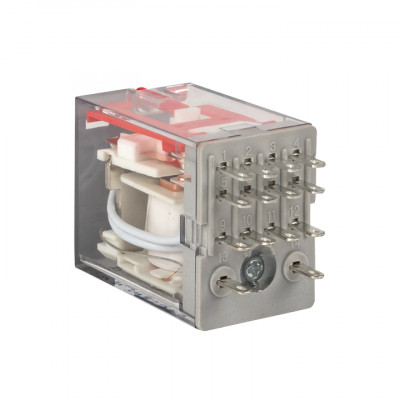 Фотография Реле промежуточное с кнопкой и мех. Индикацией RPAt 22/4 5A 230В AC EKF AVERES, артикул rpat-22-4-230AC