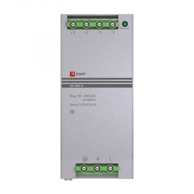 Фотография Блок питания 12В DR-75W-12 EKF PROxima, артикул dr-75w-12