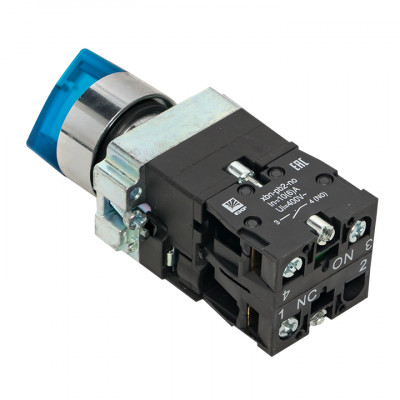 Фотография Переключатель BD33 3P c синей подстветкой 24В NO EKF PROxima, артикул xb2-bk33-b-24