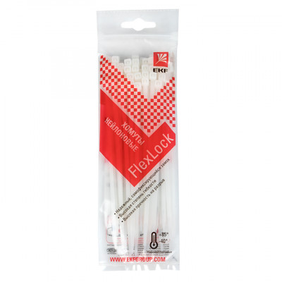 Фотография Хомут P6.6 стандартный (б), 3.6x150 (100шт) FlexLock PROxima, артикул plc-fl-ctsw-3.6x150